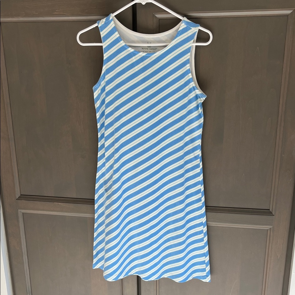 MAHI GOLD Striped Coastal Cotton Dress